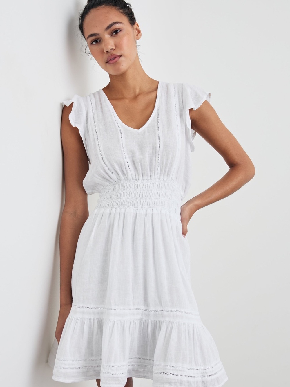 Rails Tara Flutter Sleeve Linen Blend Dress